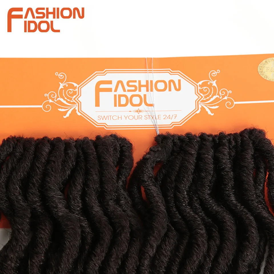 Мода IDOL Faux Locs Crotchet волосы для наращивания 20 дюймов вязанные крючком косички мягкие натуральные синтетические волосы Омбре синие коричневые волосы косички