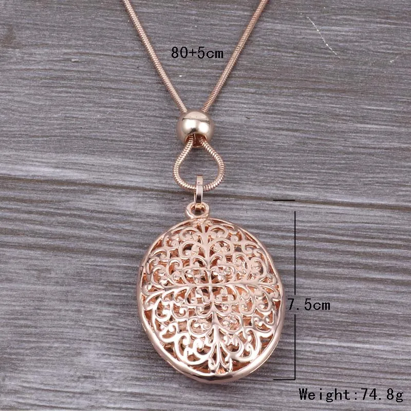 

ELOYHI Women Vintage Pattern Full Three-dimensional Statment Pendants Long Sweater Chain For Women Necklace&Pendants Wholesale