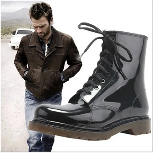 Koovan коллекция 2017 года модные резиновые сапоги крутые кожаные обувь для взрослых