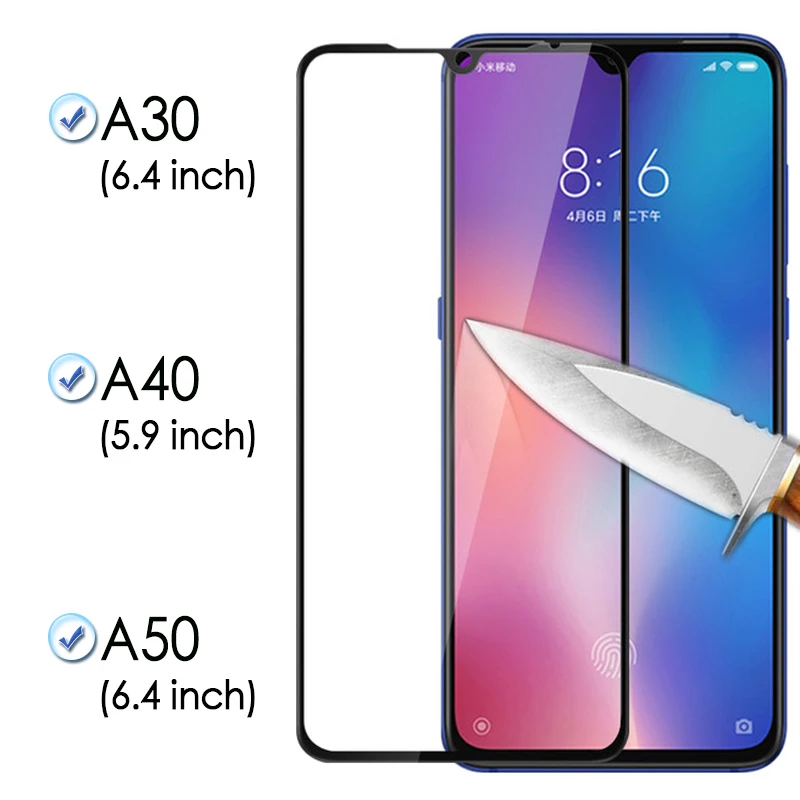 Защитное стекло для samsung Galaxy a30 Защитная пленка экрана Sam galax 40 a50 A 30 50 30a 50a 40a