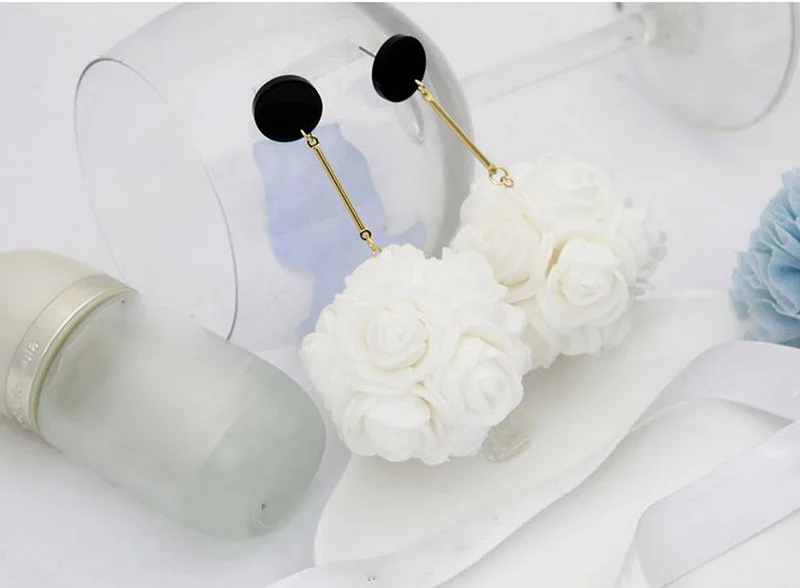 JZTOP преувеличенные цветочные серьги стереоскопические губки розы большие