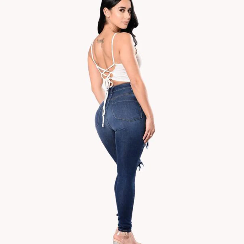 Weweya Woman Embroidery Jeans Skinny Vintage Ripped Elastic Push Up Pencil Plus Size 3XL Denim Trousers Mujer | Женская одежда