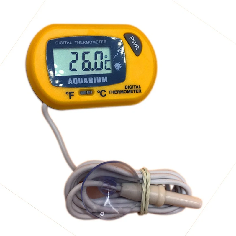 

New Aquarium Fish Tank Digital Thermometer Manufacturers Wholesale Celsius Fahrenheit Temperature Conversion 1.5V Button Battery