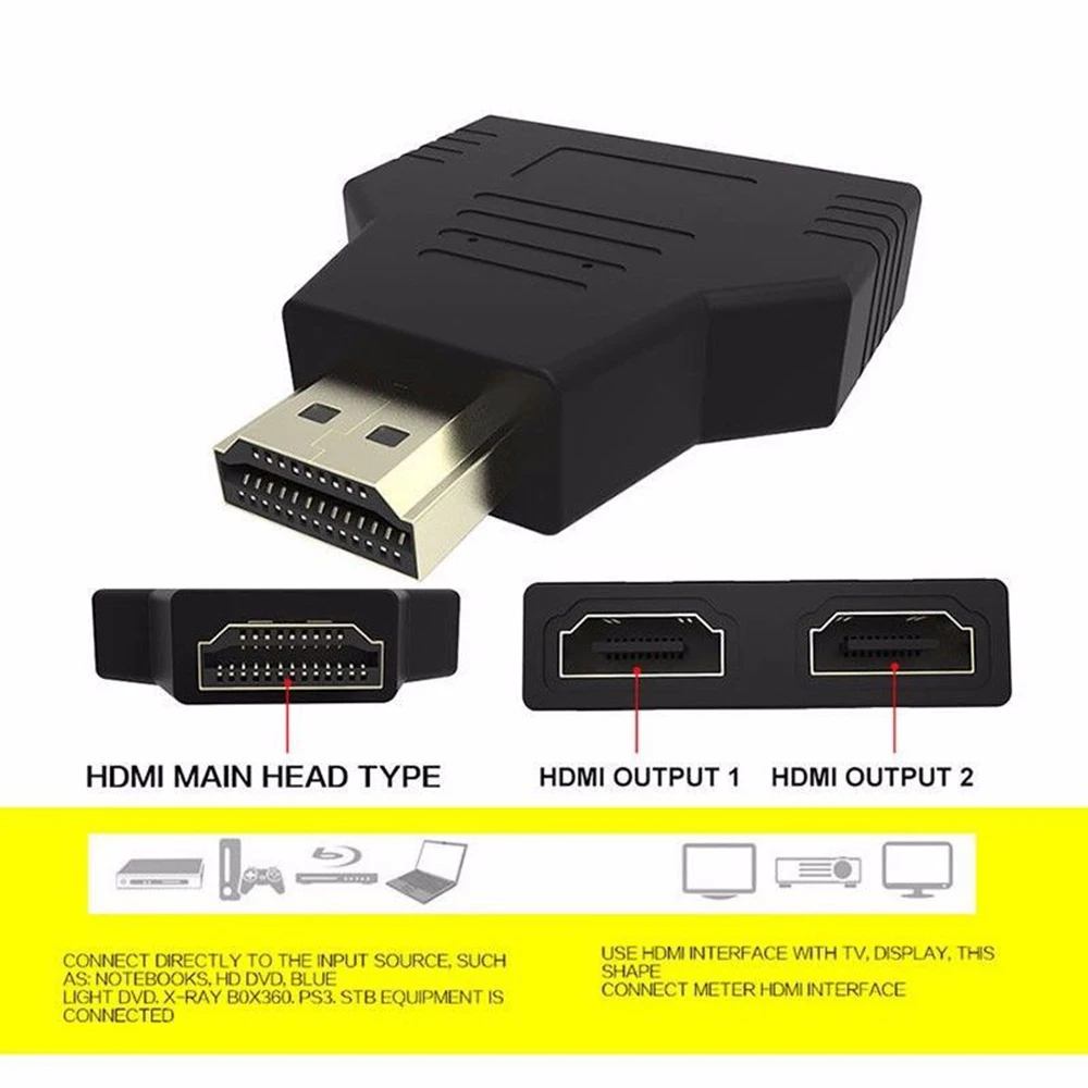 Новый HDMI 1 в 2 из 1080 P Переходник разветвитель конвертер для PS4 Xbox HDTV проектор Splitter
