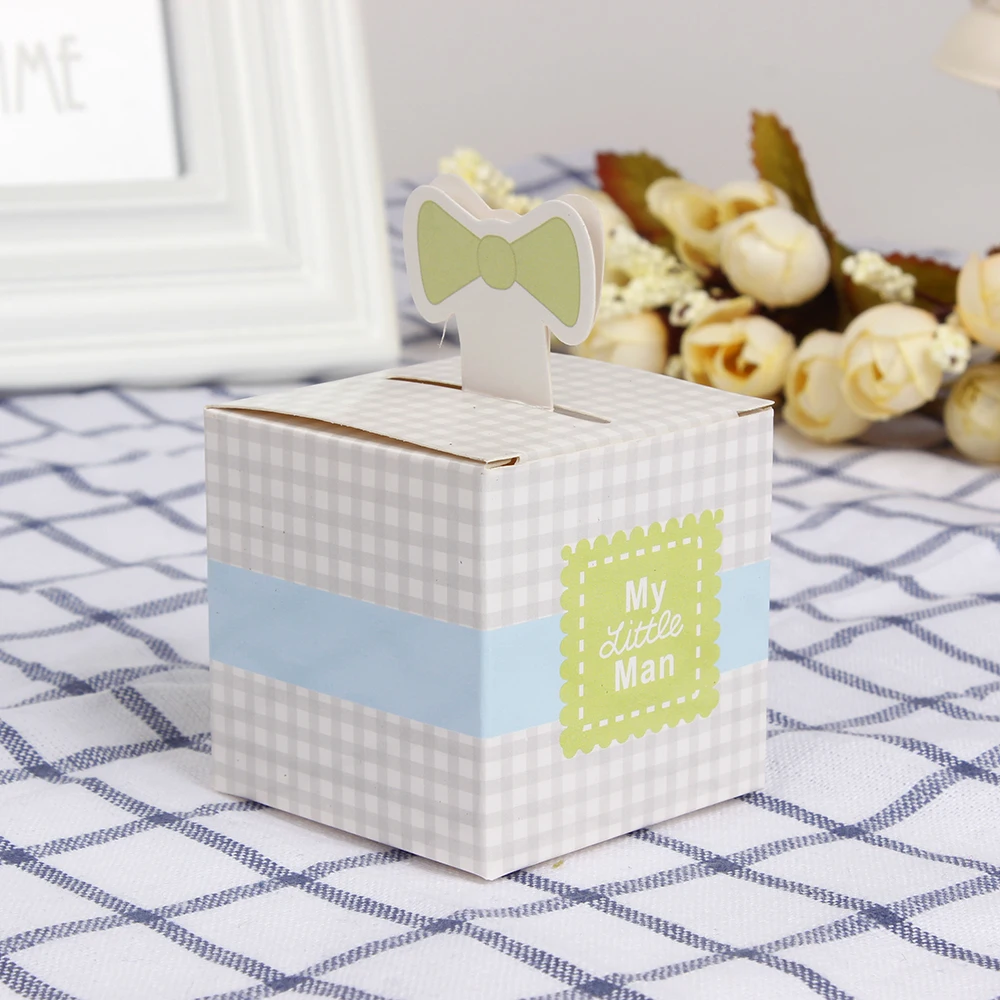 12 шт./лот &quotMy Little Man&quot Baby Shower сувениры Милая коробка для галстука конфет сувенир