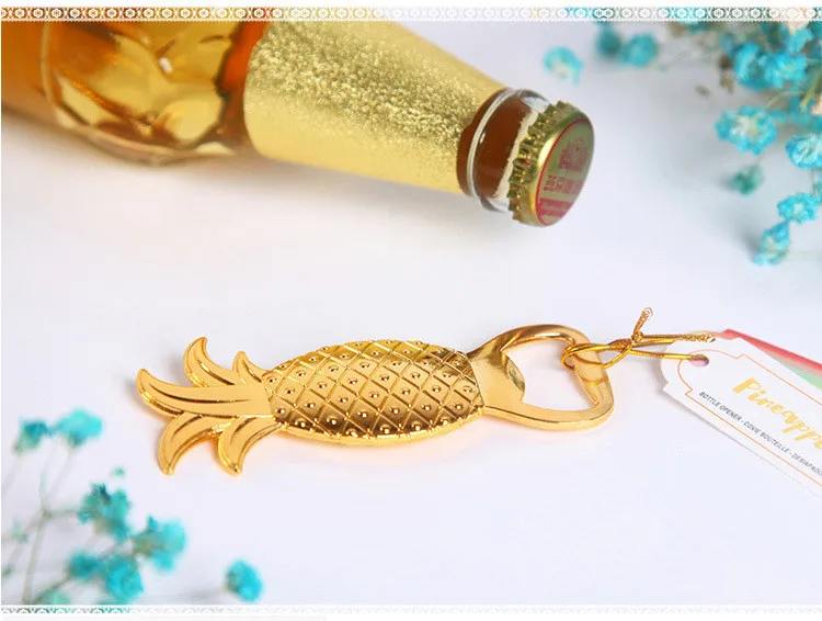 500PCS Bottle Opener Pineapple Shape Alloy Tool Wedding Party Birthday Baby Shower Favor Gift Souvenirs Eco-Friendly Golden tool | Дом и сад