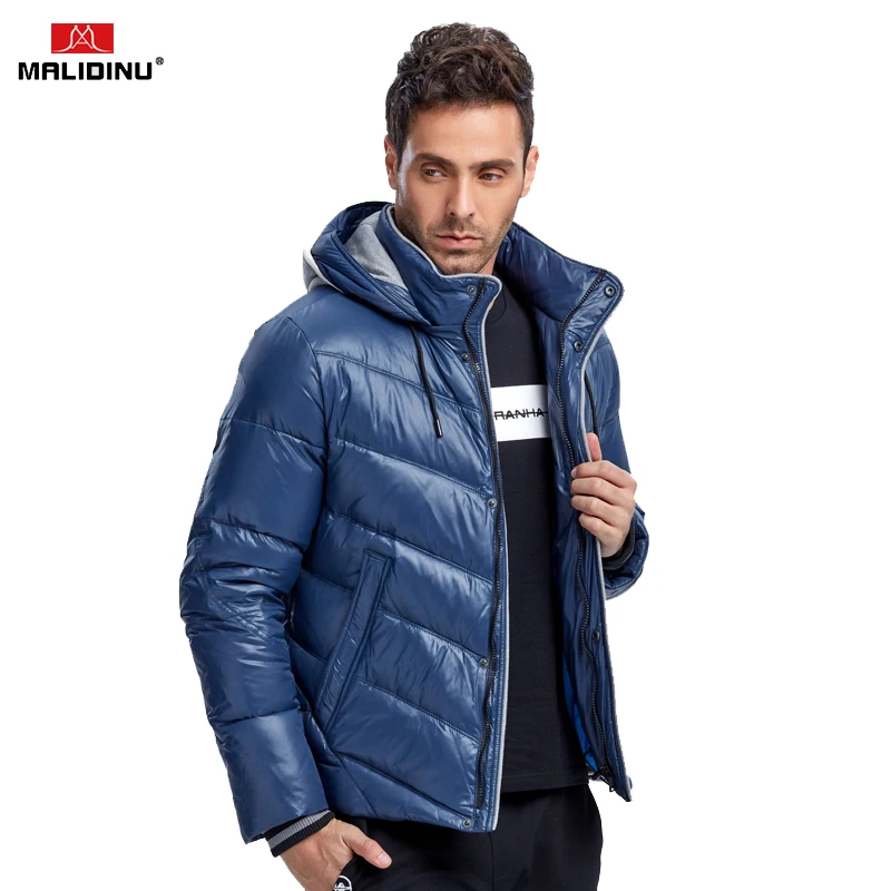MALIDINU 2022 New Men Down Jacket Winter Down Coat Parka 70%White Duck Down Hooded Thicken Winter Jacket Brand Free Shipping