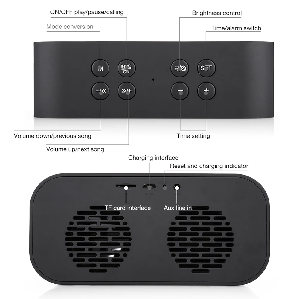 Bluetooth динамик AEC BT501 часы портативный с двойной частотой сабвуфер bluetooth 5 0 выходная