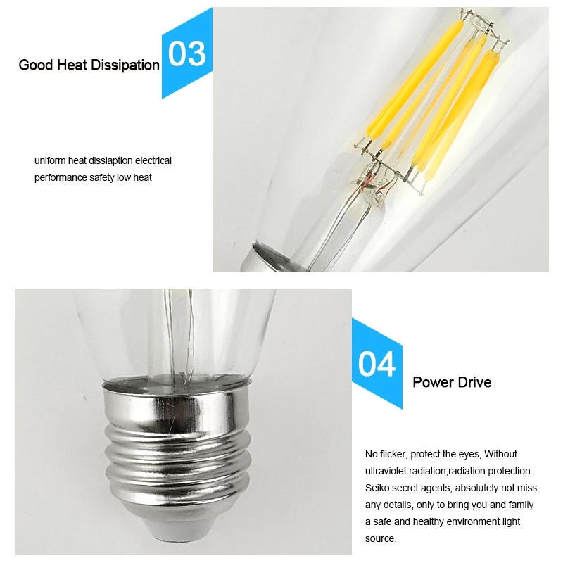 Винтажный светодиодный светильник Эдисона E27 4 Вт 6 8 220 В G45 A60|edison led bulb|led bulbedison |