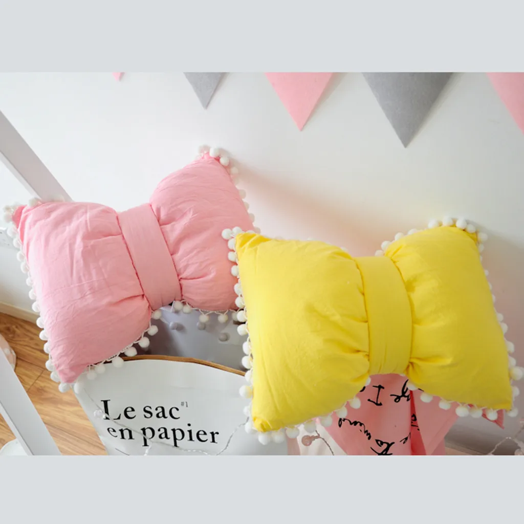 Mikksire coussin decoratif супер мягкая хлопковая Подушка с бантиком Подушка для дивана Подушка для домашнего Кресла Подушка для сиденья D