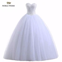 noble weiss robe de mariage ball gown whiteivory wedding dresses princess luxury beads vestido de noiva casamento bride dress