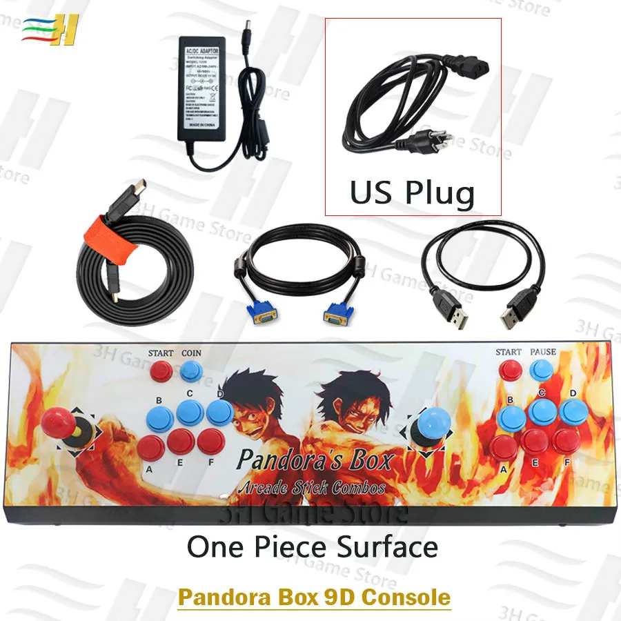 PB9d One Piece US Pandora box 9d 2500 В 1 железная консоль аркадная игра контроллер Поддержка 3d игры консоль машина Поддержка 3P 4P usb подключение геймпад - Цвет: PB9d One Piece US