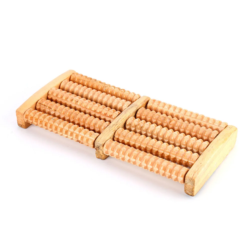 Новинка 5 рядов колеса Деревянный Массажер дерева массажный ролик для ступней