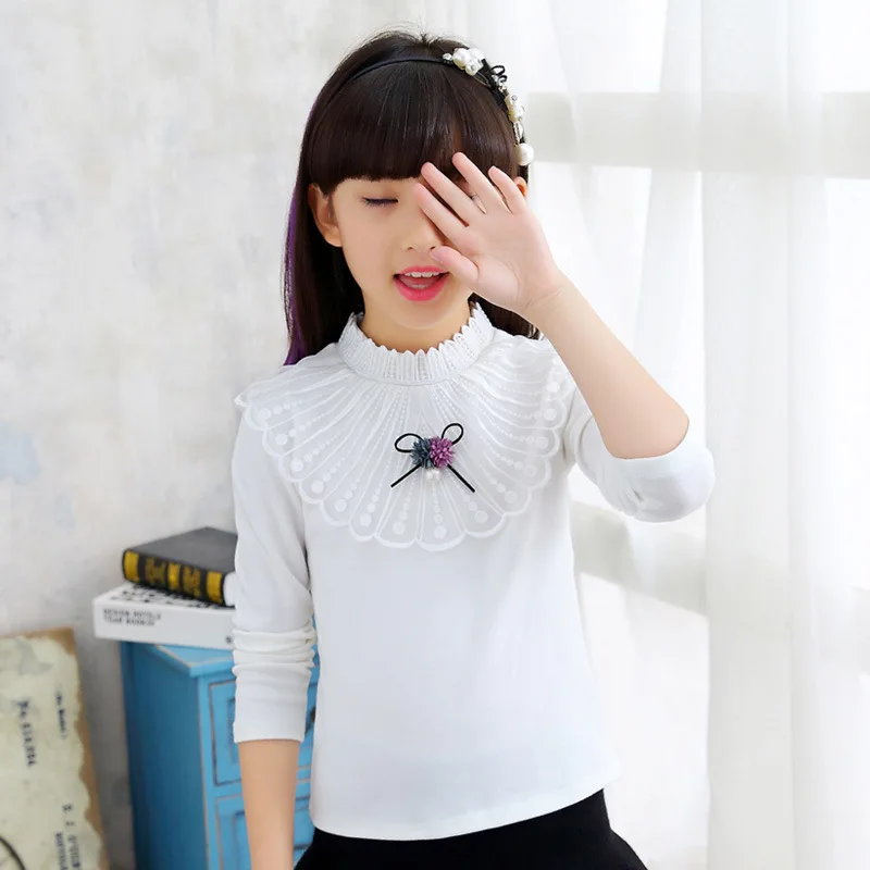 Новинка 2017 года кружевная рубашка для маленьких девочек сезон весна осень