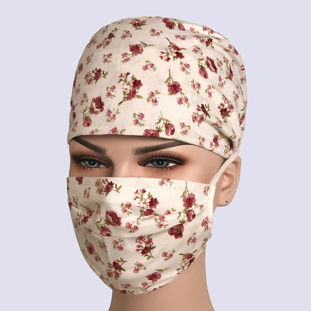 VIAOLI медицинские шапки красные хлопковые короткие/длинные волосы хирургический головной убор больничный доктор медицинская шляпа мужские шапки с маской