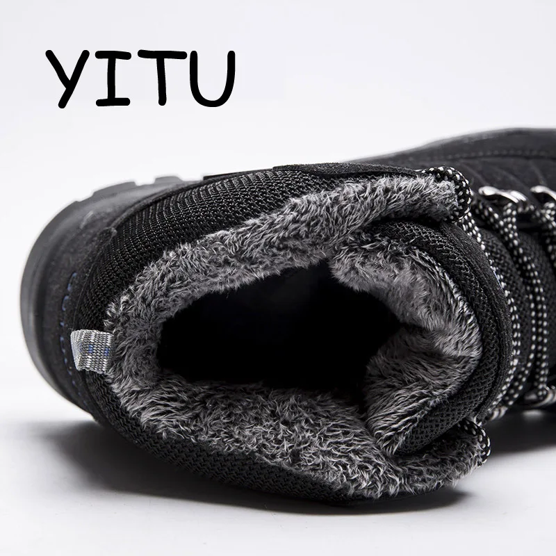 YITU кожаные походные ботинки зимняя охота треккинг Мужская Уличная