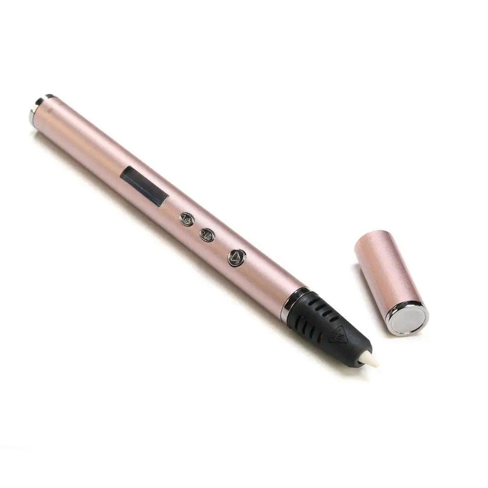 Rose Gold 3D ручка, ручка для печати, OLED, PLA, ABS, нить, 3D принтер, рождественские подарки, Lapiz, 3D Ручка для печати, для школы, 3D карандаш, гаджет - Цвет: Rose Gold