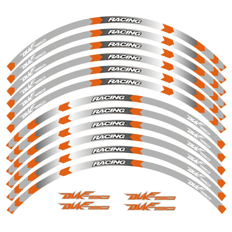 

High quality 3 styles Motorcycle Rim stripes Decals 17inch Wheel Sticker Reflective Tape For KTM790