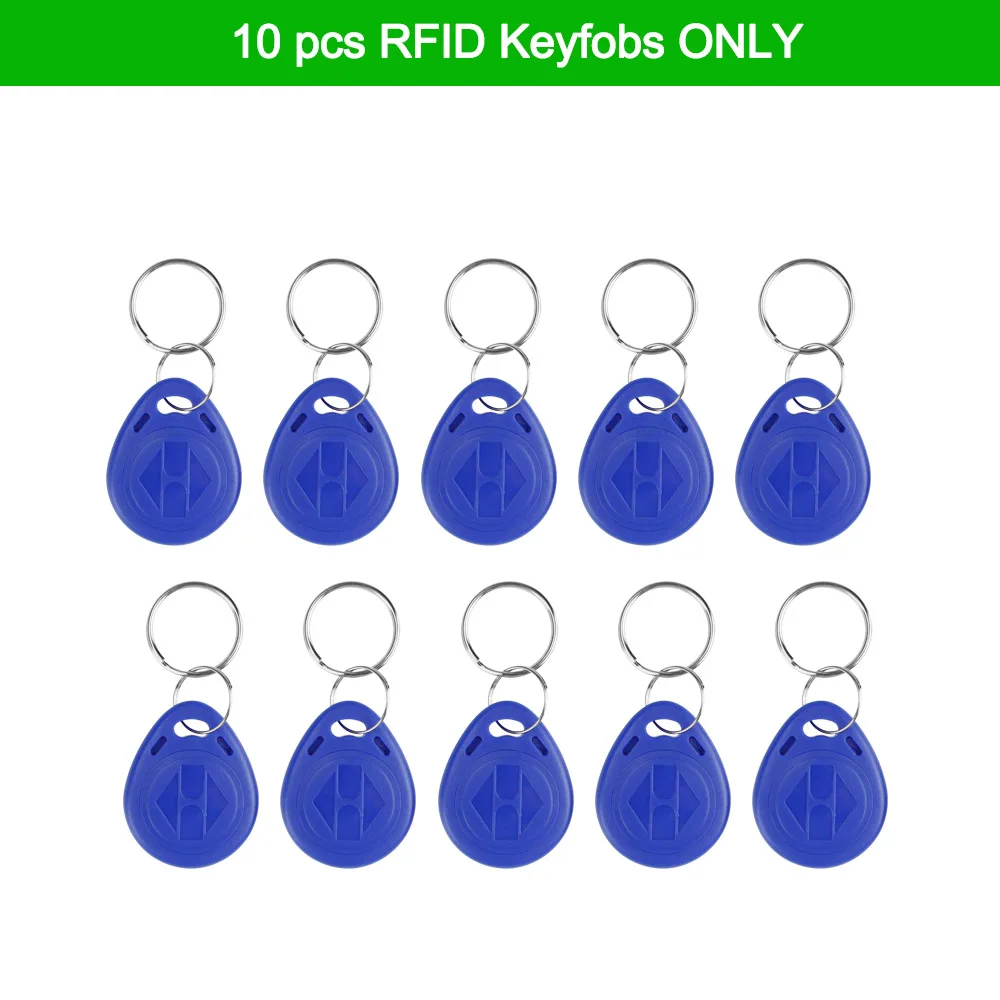10 Keyfobs ONLY DC12V металлическая клавиатура управления доступом IP65 водонепроницаемая RFID Клавиатура Wiegand26/34 для дверных замков система контроля доступа брелоки карты - Цвет: 10 Keyfobs ONLY
