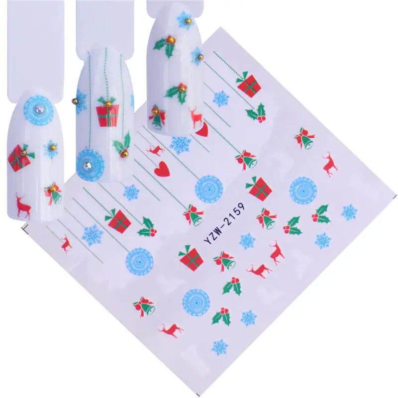 

1 PC Christmas Gift pattern Water Transfer Nail Art Sticker Decal Slider Manicure Wraps Tool Tips