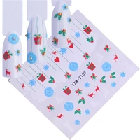 1 pc christmas gift pattern water transfer nail art sticker decal slider manicure wraps tool tips