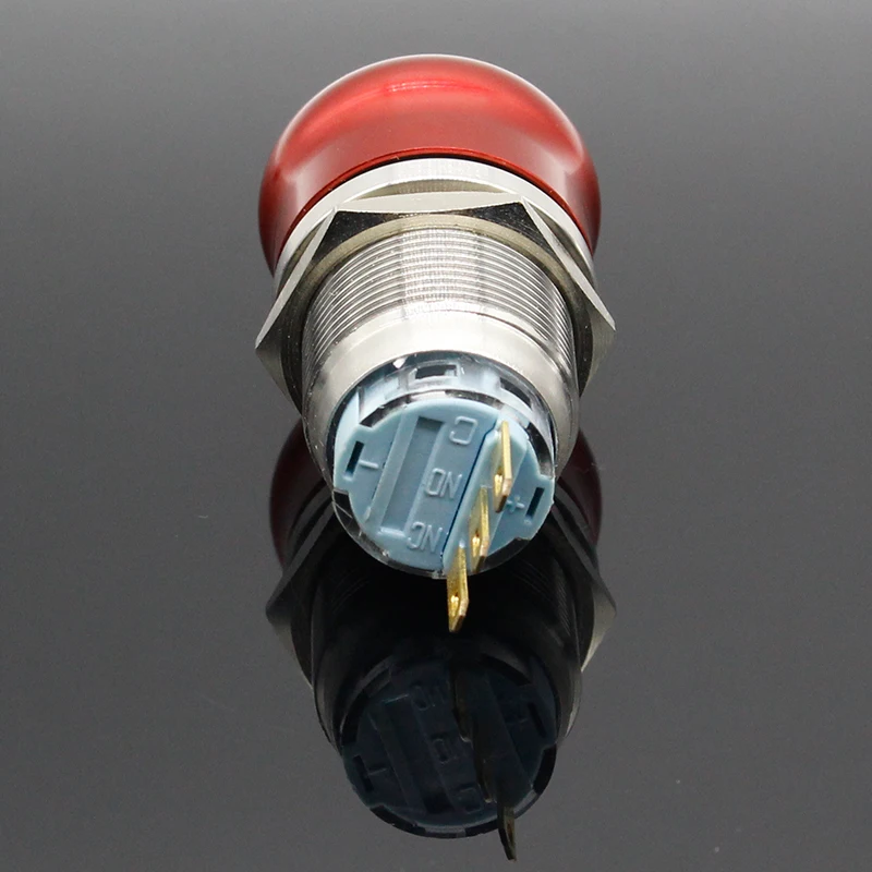 1pc 19mm Waterproof Stainless Steel Metal Latching Emergency STOP Push Button Switch | Обустройство дома