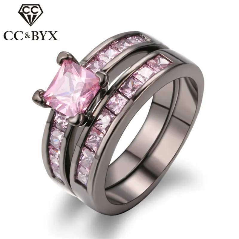 Кольца СС для женщин модные ювелирные изделия Черное золото 3 вида цветов розовое