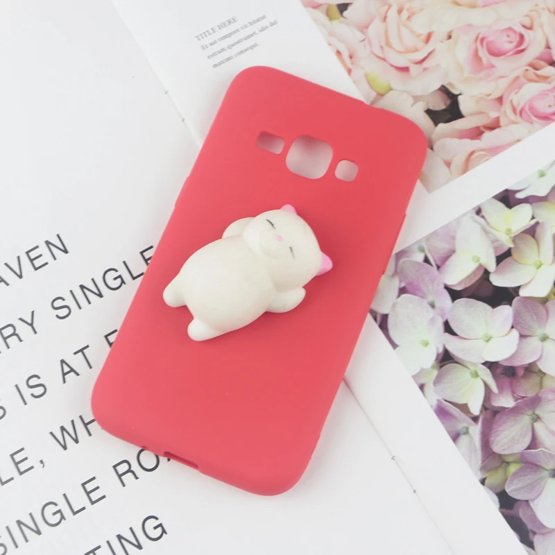 Red Cat Милые игрушки мягкий чехол для samsung Galaxy J1 J2 Core J3 J4 Plus J5 Pro J6 Prime J7 Neo NXT J8 телефона с отделениями для карт - Цвет: Red Cat