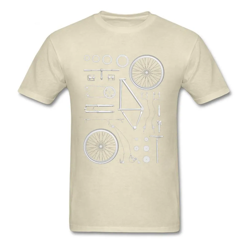 

Bike Exploded Structure Round Neck Tshirts Biker Assembly Illustration Men Summer Fall Clothing Shirt 100% Cotton Custom Tees