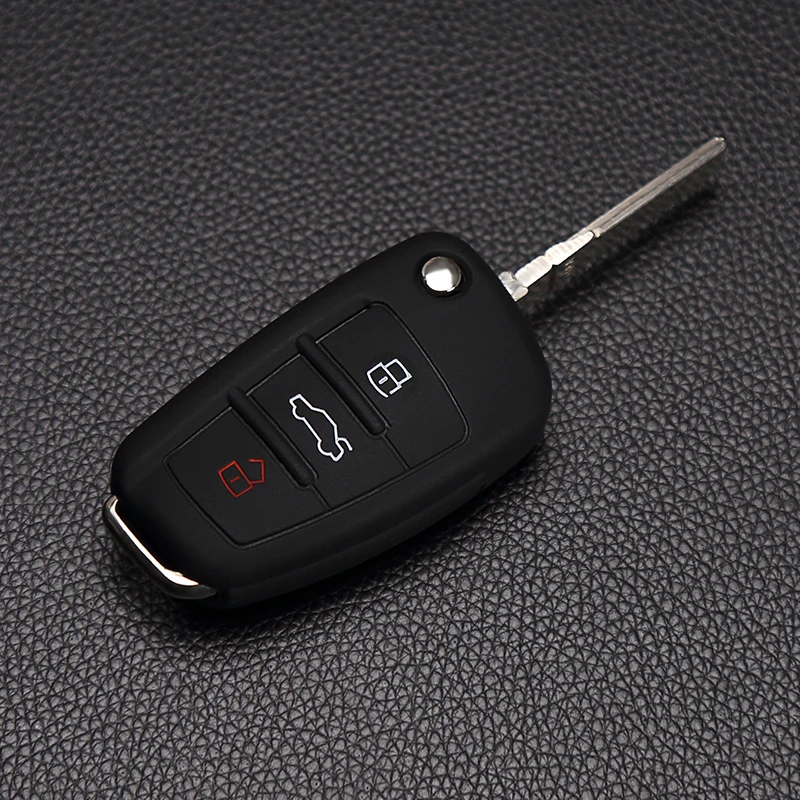 

silicone car key fob cover case skin for Audi A1 A2 A3 A4 A5 A6 A7 TT Q3 Q5 Q7 R8 S6 S7 S8 SQ5 RS5 3 button remote control