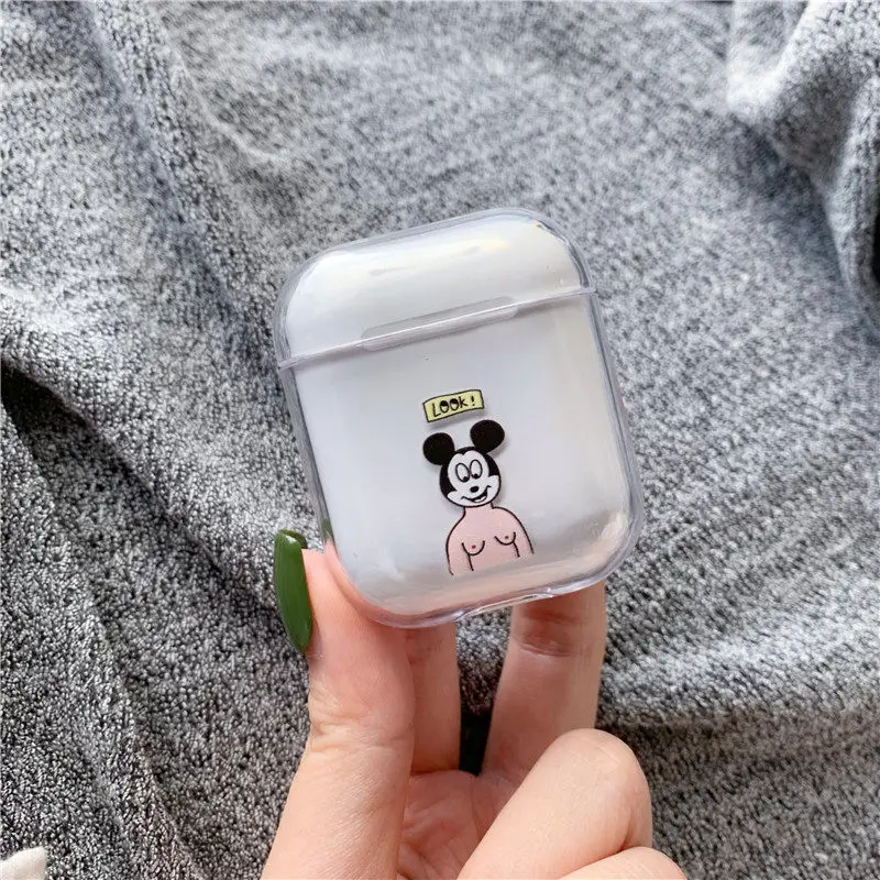 19 Чехол для airpods, милый чехол для наушников, чехол для AirPods, Мультяшные Беспроводные аксессуары для Airpods, прозрачный жесткий чехол для ПК - Цвет: 19
