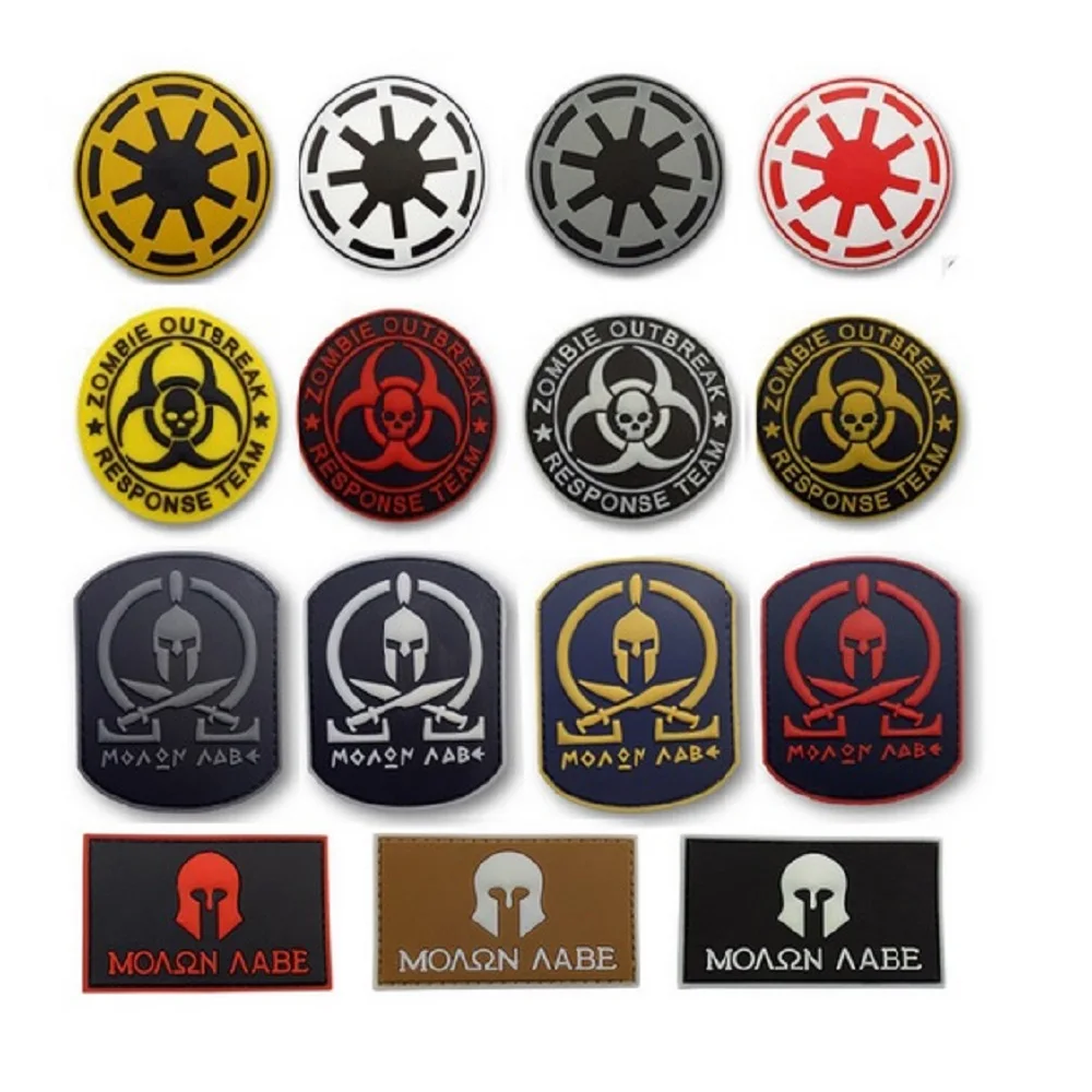 

PVC Zombie Outbreak Response Team Rubber Patches Biochemical Skeleton/MOAON Patches For Clothes Bag Hat