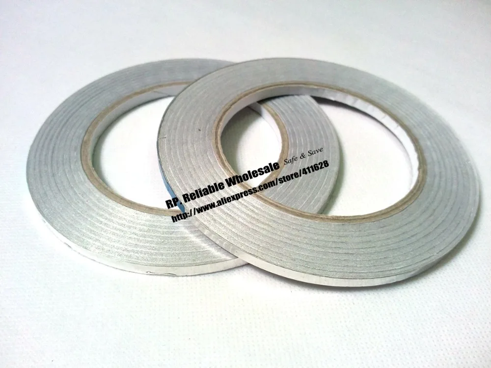 Promotion! 2PCS 5mm* 40 meters *0.06mm Adhesive Aluminum Foil Tape for Radiation-Resistant EMI Shielding *FREE SHIPPING* 