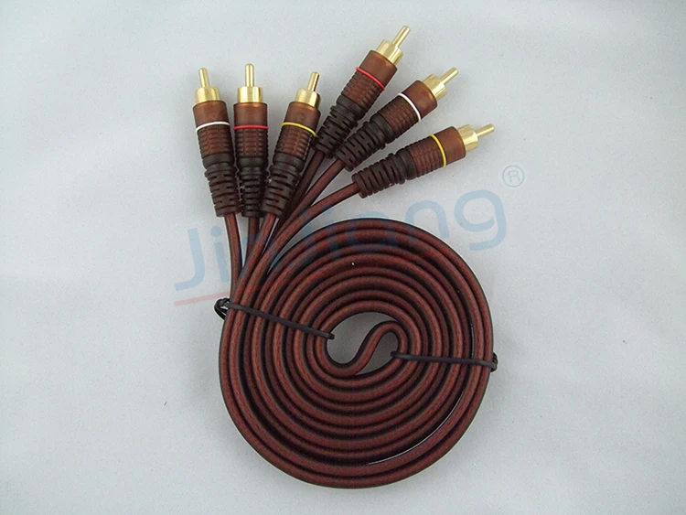 Бесплатная доставка Позолоченные 3RCA лотоса линия аудио и видео линии