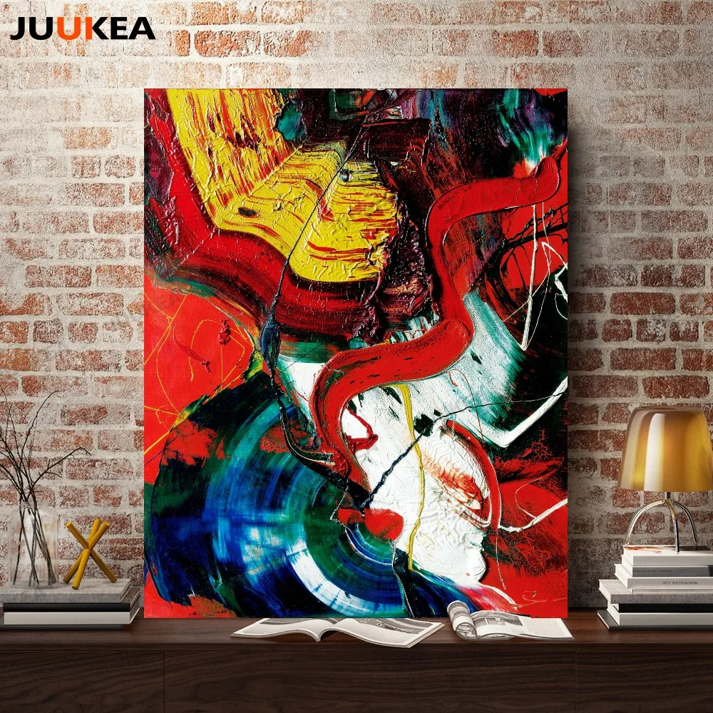 Картина маслом на холсте schilderen Аннотация Красный случайный накопления холст