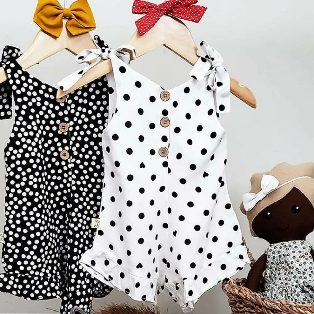 Одежда Pudcoco для маленьких девочек комбинезон на бретельках с принтом в горошек