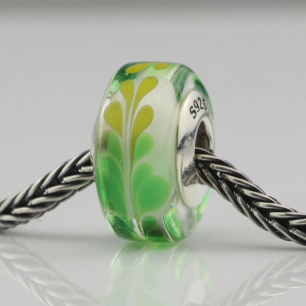 Handmade Flowers Murano Glass Beads 925 Sterling Silver Jewelry 4.5mm Hole Charms Fit Original Woman Bracelet &amp Necklace | Украшения и