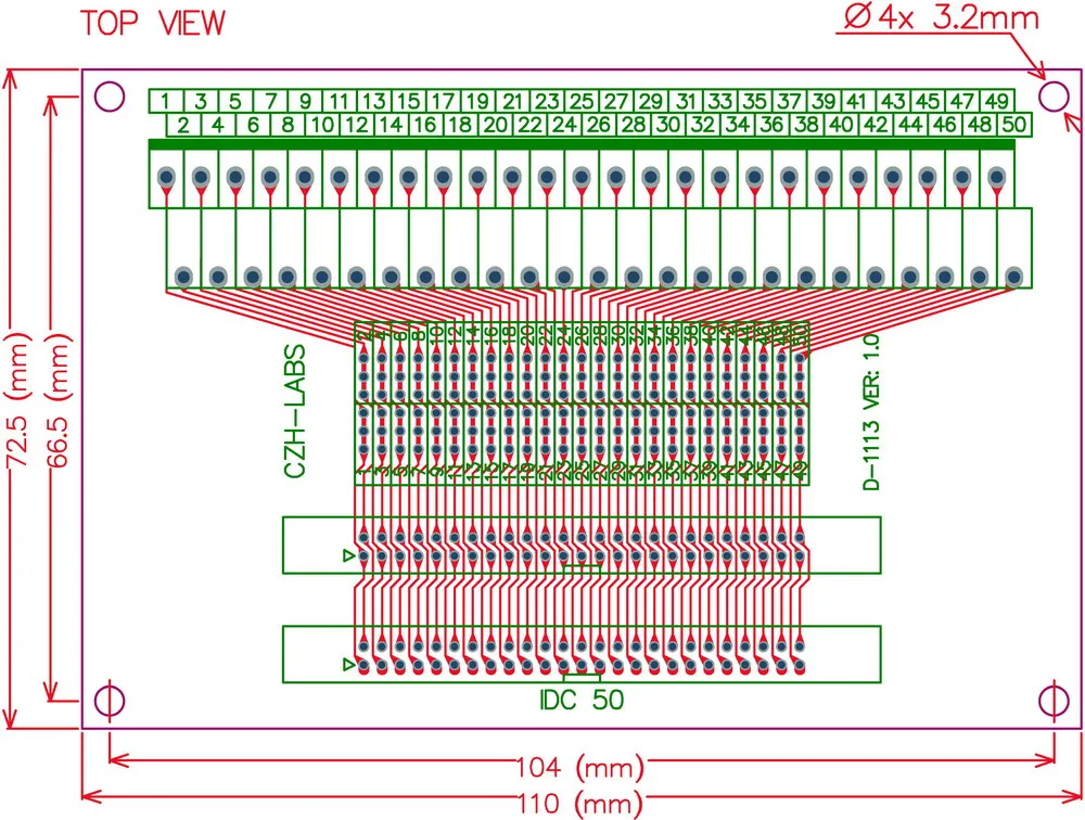IDC-50 2x25pins 2 0 мм двойной разъем для мужчин коммутационная плата винтовые клеммы