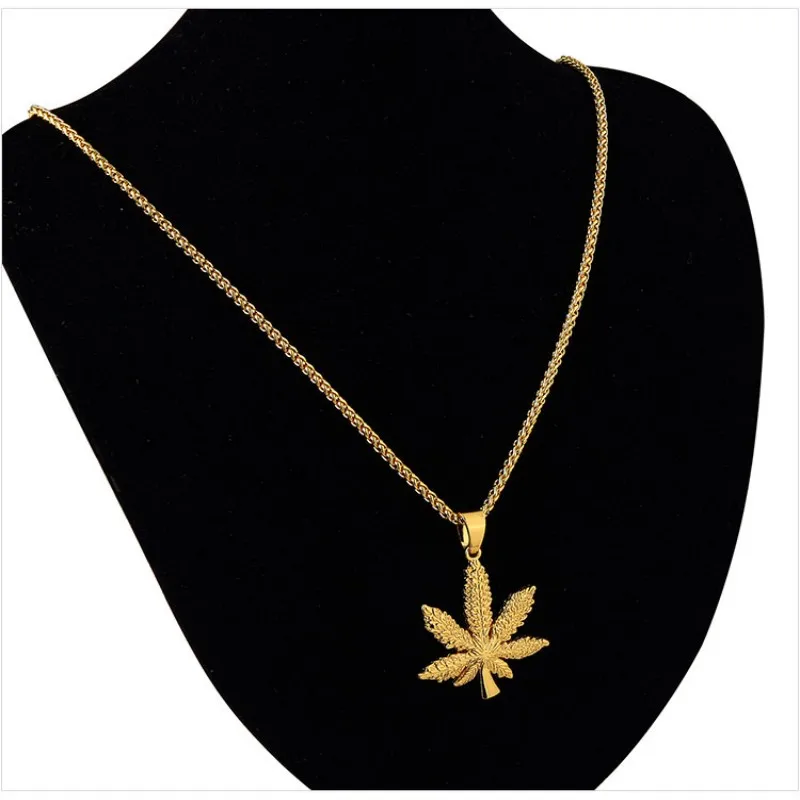Ожерелья и подвески с изображением сорняка светильник-желтая Золотая цепочка