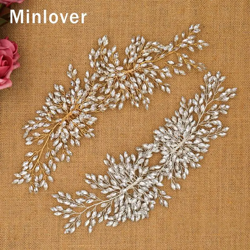 Minlover Маркиза горный хрусталь свадебные гребни для волос женский головной убор