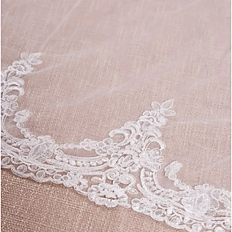 Белая свадебная фата цвета слоновой кости двухслойная Фата Длинная с