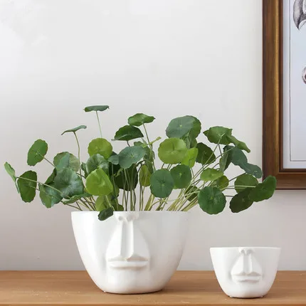 Ручная работа креативная белая керамическая ваза для лица человека Современная