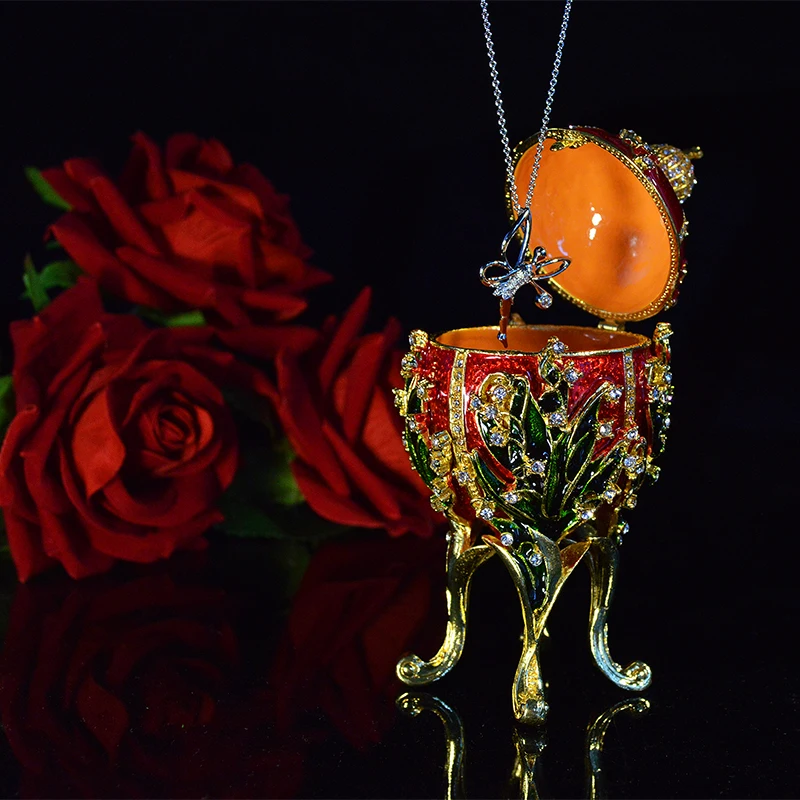 QIFU домашний модный металлический религиозный талисман Декор Коллекция qifu Faberge коробка-яйцо для ювелирных изделий