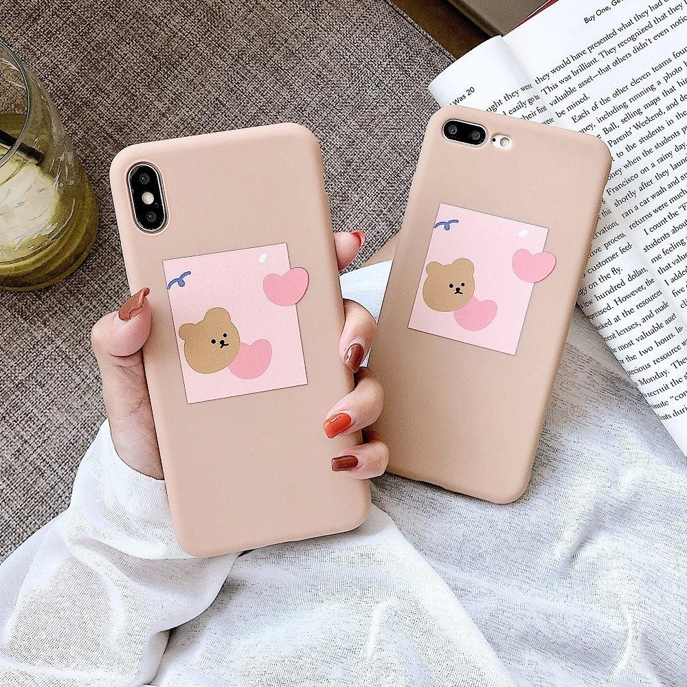 Милый чехол для пары с животными iphone 7 8 X XS Max XR 6 6S Plus мягкий TPU защита экрана