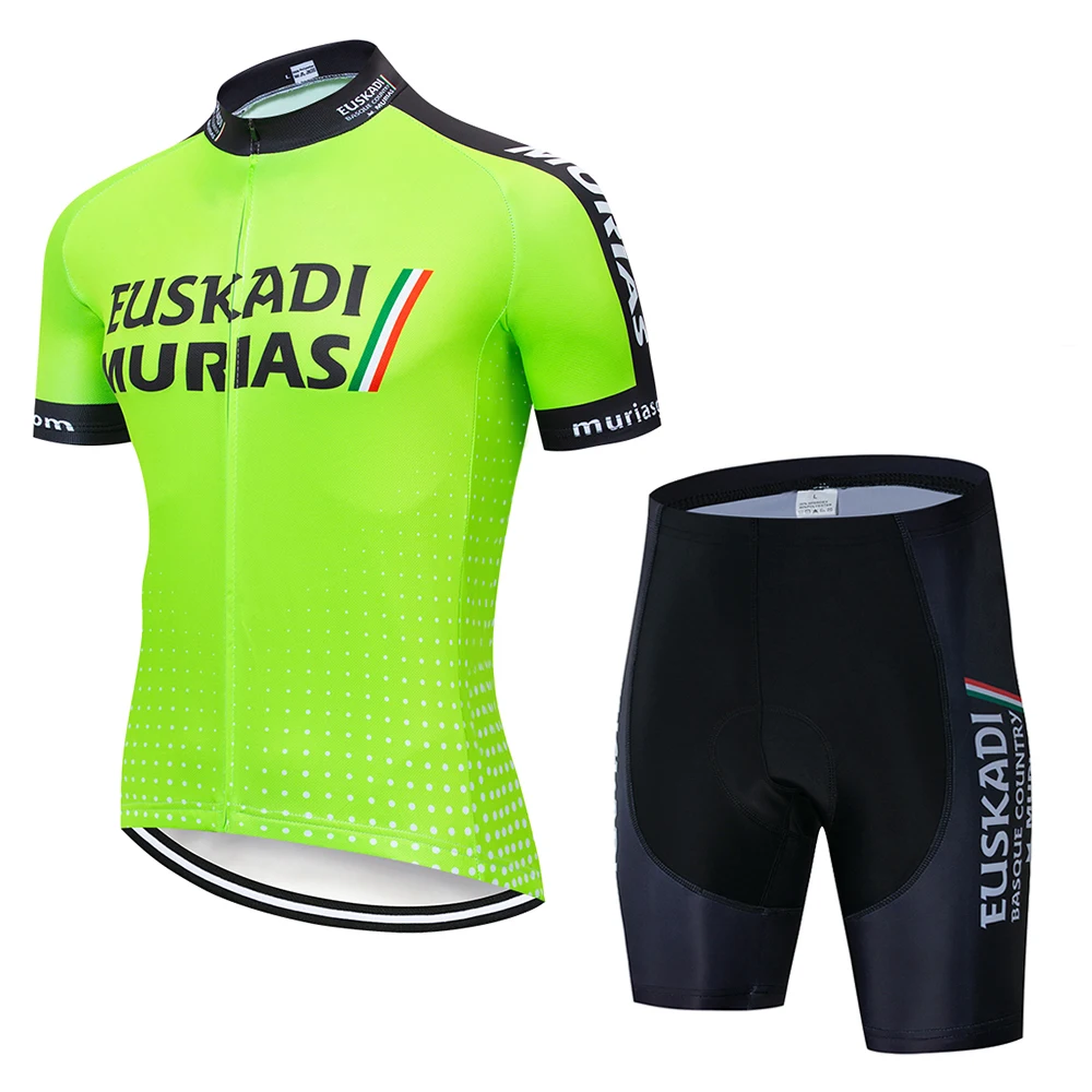 2019 Professional Team EUSKADI зеленый синий лето для мужчин's Велоспорт Толстовка