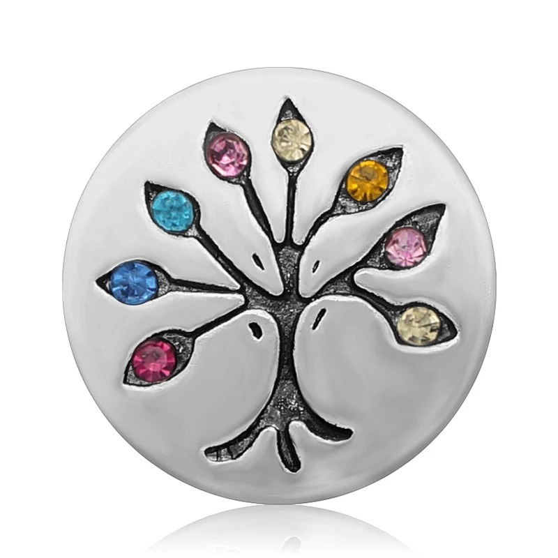 KZ3360 New Beauty Round Rhinestone tree 20MM Metal snap buttons for DIY 18mm jewelry wholesale | Украшения и аксессуары