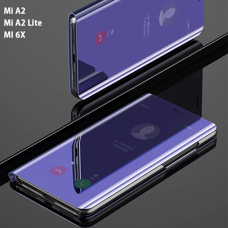 Флип чехол для смартфона с зеркальным покрытием Xiaomi Mi A2 Lite MIA2 6X A2Lite жесткие
