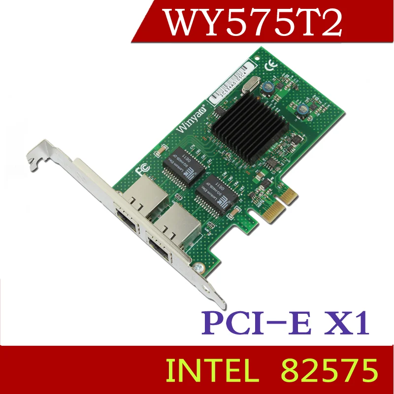 Winyao WY575T2 PCI-e X1 настольный гигабитный Ethernet адаптер с двумя портами сетевая карта