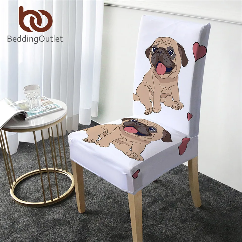 BeddingOutlet чехлы на стулья в стиле хиппи мопса мультяшный эластичный чехол из