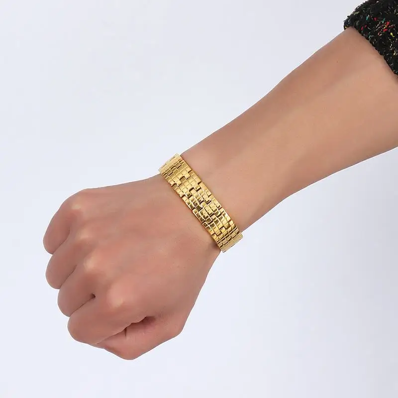 Vnox Магнитная Здоровье и гигиена браслет золото-цвет Для мужчин цепи Jewelry с